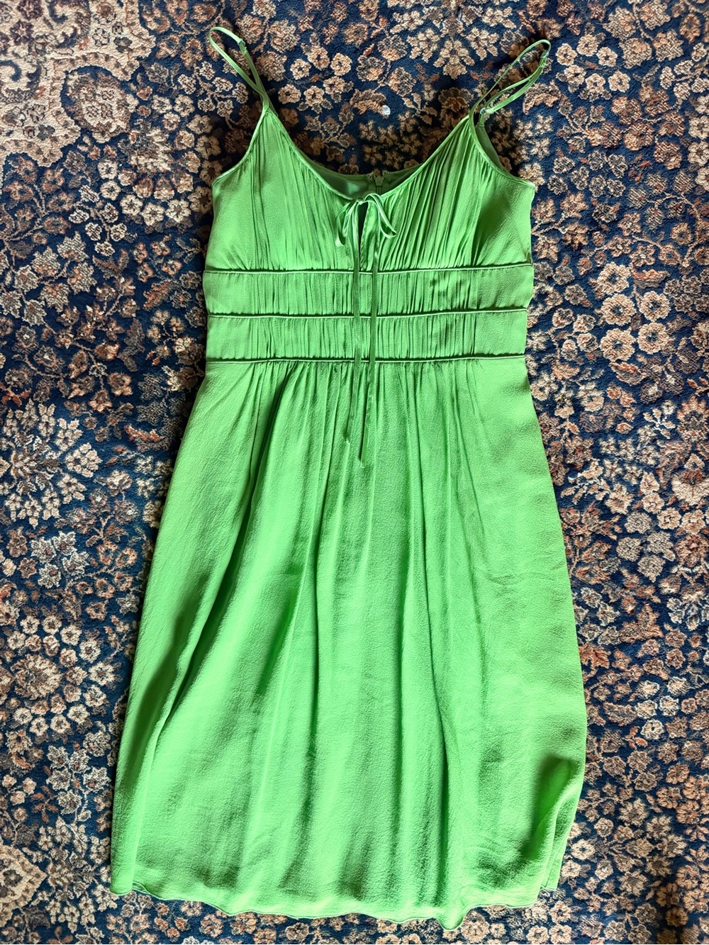 Women’s Green Silk Milkmaid Dress